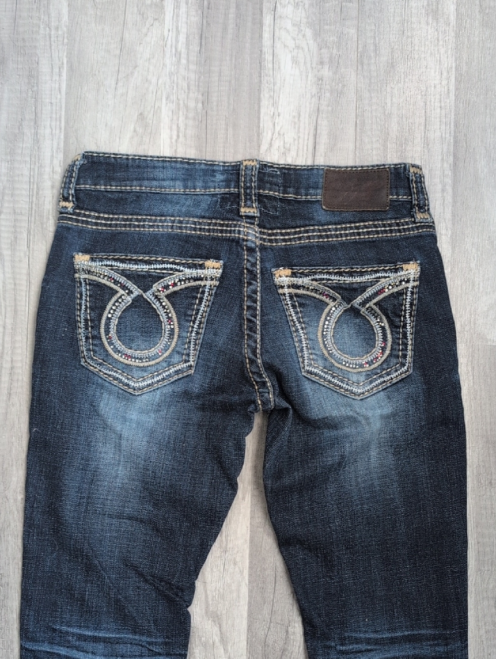 Big Star Liv Mid-Rise Dark Blue Skinny Jeans with Faded Whiskering 25L - Picture 6 of 11